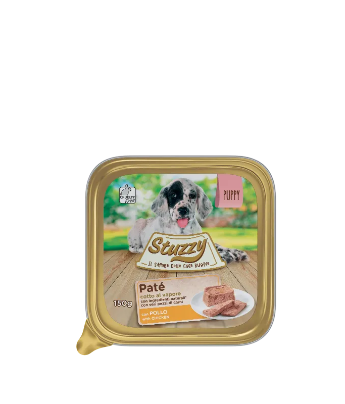 Stuzzy Classic Dog Paté for Puppies with Chicken 150g Alutray (Min Order 150g- 22pcs)