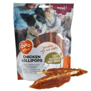 Duvo Dog Snack – 400g [Flavor – Chicken, Options – Lollipops]