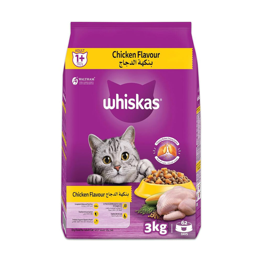 Whiskas Chicken Dry Cat Food Bag of 3Kg